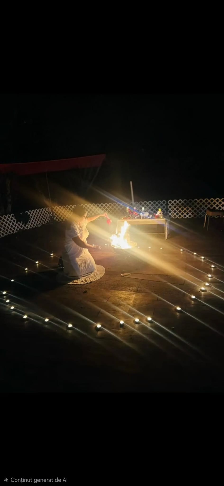 Ritual cu lumânări în cerc — lucrare nocturnă
